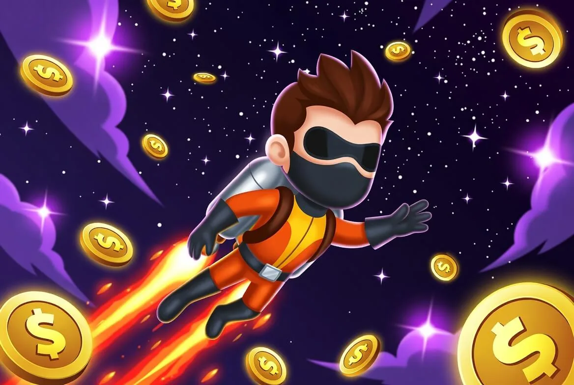 Lucky Jet demo grátis rodando com créditos fictícios na tela
